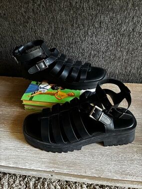 torrid Black Strappy Platform Gladiator Sandals